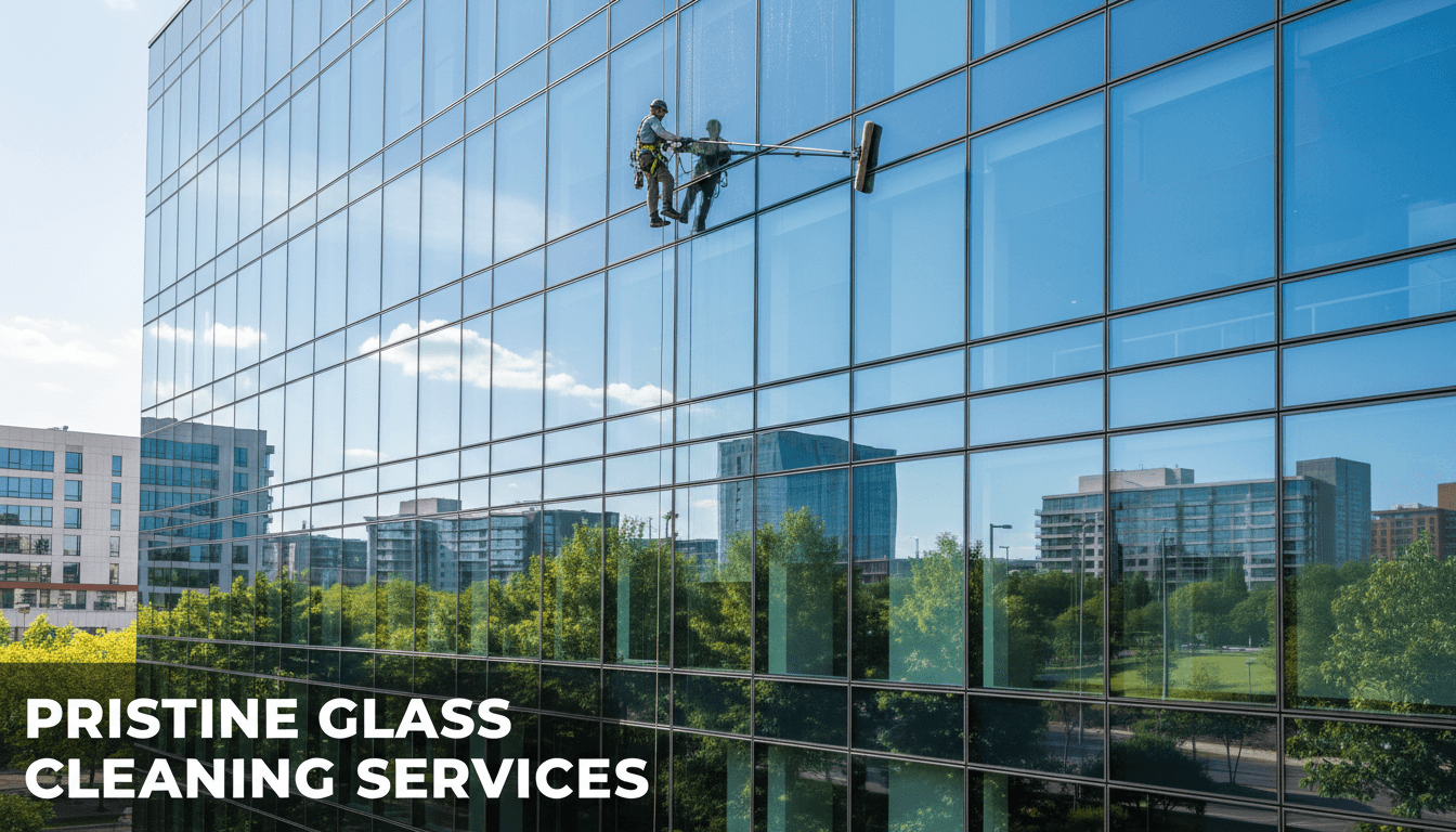 commercial building with clean glass